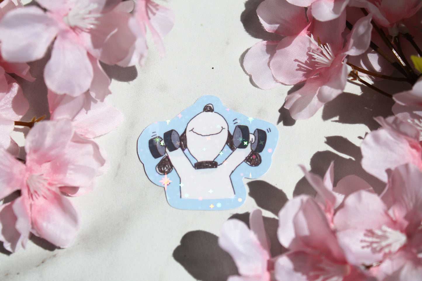 Cute Lifting Beagle sticker! :)