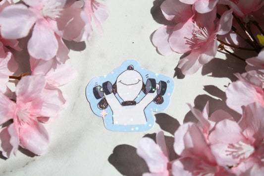 Cute Lifting Beagle sticker! :)